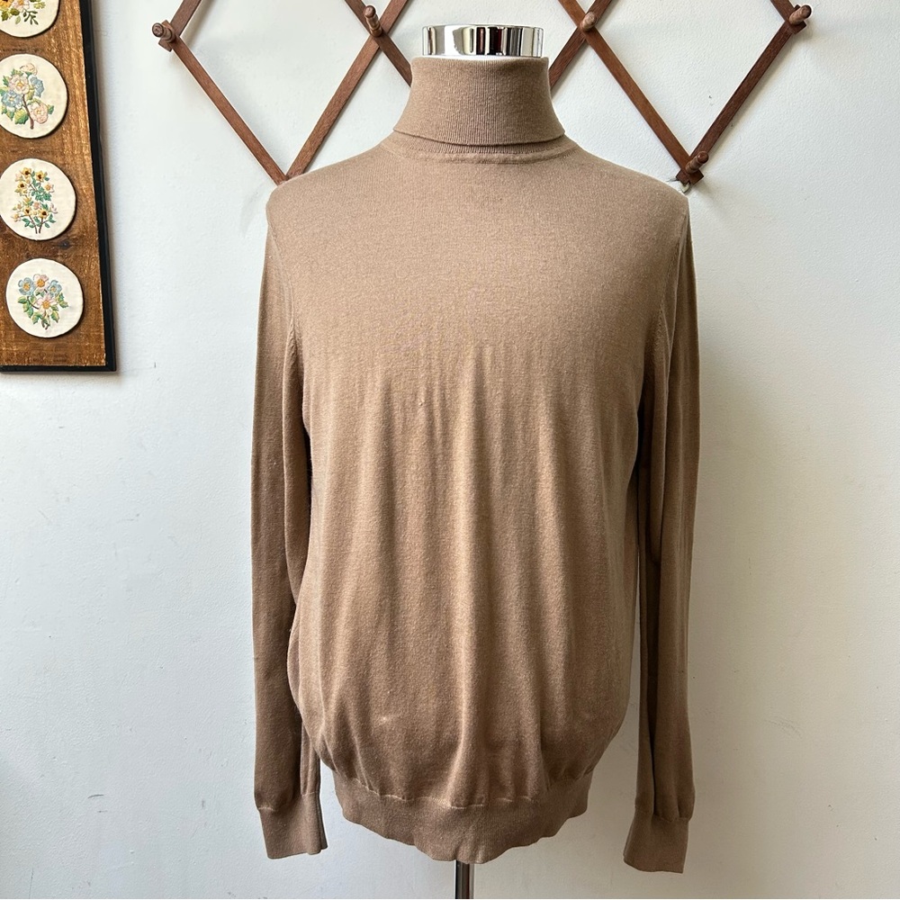 Paisley & Gray Knit Turtleneck Slim Fit Tan Sweater